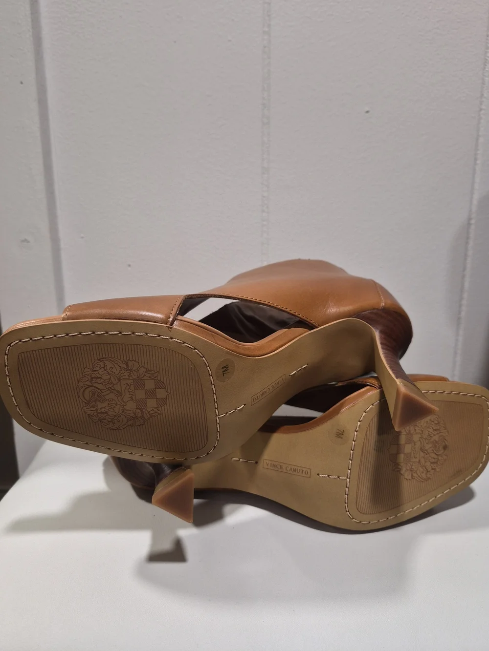 Vince Camuto Women’s Tan Open-Toe Ankle Boots